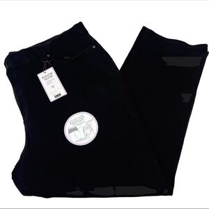 Gloria Vanderbilt Revolution Solution Jeans Straigth Leg Black NWT Sz 24W Avg